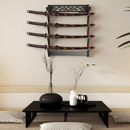 Katana Sword Rack Wall Mount, Hanging Stands for Sword Display,4 Tier - size: 4 Tier