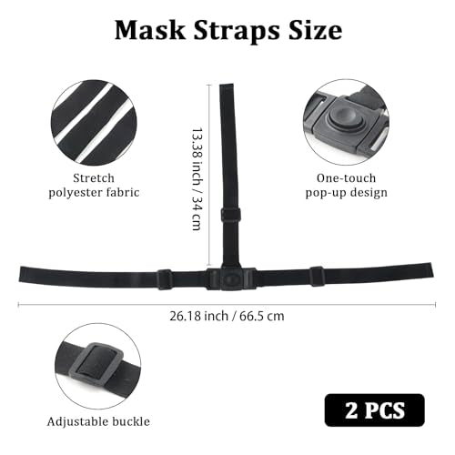 2 PCS Adjustable Mask Straps, 3 Mask Extender Straps with Sliding Buckles