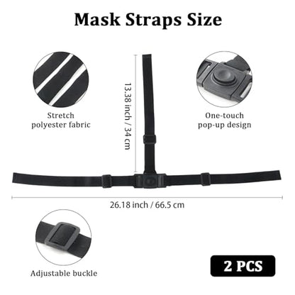 2 PCS Adjustable Mask Straps, 3 Mask Extender Straps with Sliding Buckles