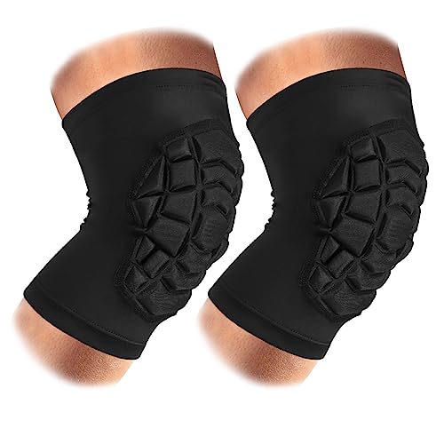 SZKANI Knee Pads Compression Leg Sleeve Knee Sleeve for All Sports Wrestling Protector Gear, 1 Pair of Knee Paded - color: (Short Sleeve)Black_2 Pack, size: Medium