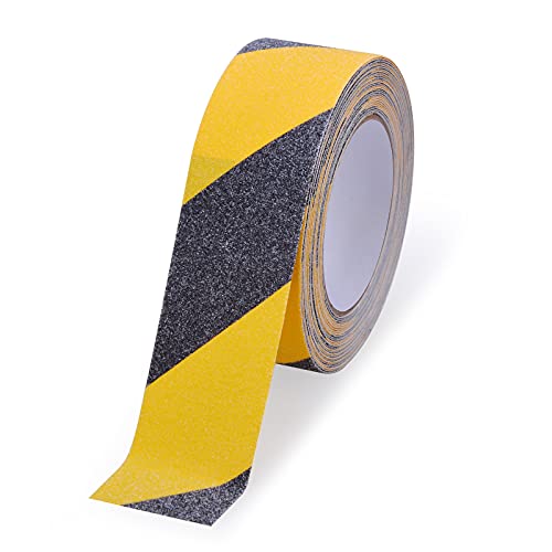 Anti Slip Tape, Waterproof Self Adhesive Yellow/Black 2"x60Ft Grip Tape - size: 2 Inch x 60 Feet