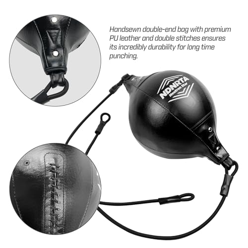 Double End Bag, (Classic Style Upgraded),Improve Reaction Speed, Boxing Equipment, Durable, Double End Punching Bags, Home Gym, Floor to Ceiling, for Boxing (Shipped from the U.S) - color: Black