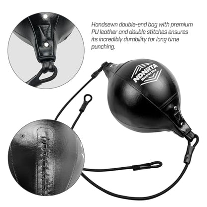 Double End Bag, (Classic Style Upgraded),Improve Reaction Speed, Boxing Equipment, Durable, Double End Punching Bags, Home Gym, Floor to Ceiling, for Boxing (Shipped from the U.S) - color: Black