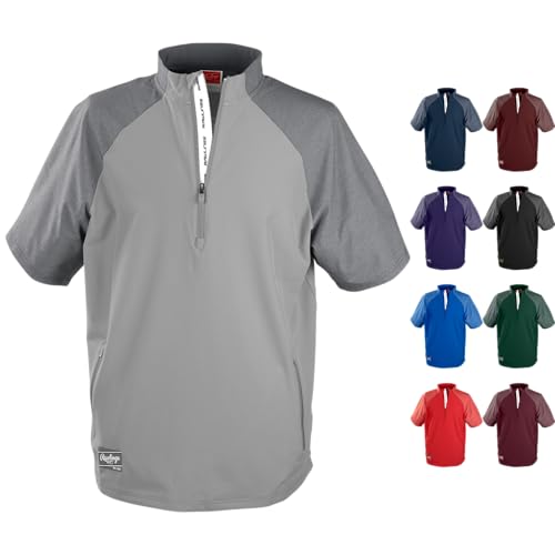 Rawlings | Boy's Colorsync Short Sleeve Cage Jacket | Athletic Training Apparel | Youth Sizes | Multiple Colors - color: Gray, size: Medium