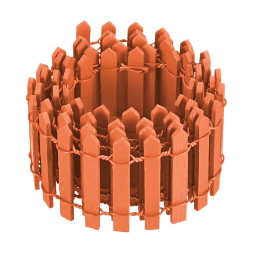 M METERXITY 1-Pack Miniature Fairy Garden Fence, 35 Inch 90x5cm Wooden DIY Small Wood Decorative Picket Fence for Dollhouse/Crafts/Diorama Project, Micro Landscape Ornaments [Orange] - color: Orange