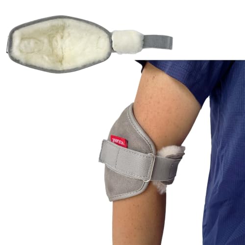 Vogana 2 Pcs Australia Sheepskin Soft Elbow Protector Pads for Office Home Elderly Care and Medical Institutions for People Weighing 70-130 Pounds Cool Gray M - color: Sheepskin Cool Gray, size: 2 Pcs (M70-130 Pounds)