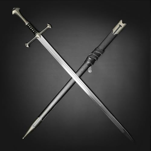 Medieval Crusader Sword with Scabbard. Dull Edge for Collection, Gifts and Cosplay (King)