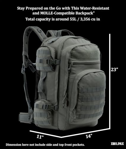 Large Tactical Backpack Bag 55L - color: Olive Drab