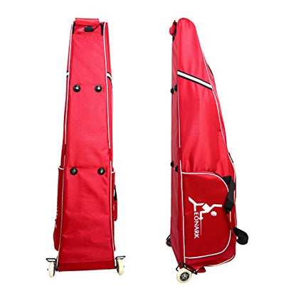 LEONARK Fencing Draw-bar Wheel Bag for Epee Saber and Foil - Hema Sword Bag Trolley Case for Fencing Suit and Mask - color: Wheeled Red