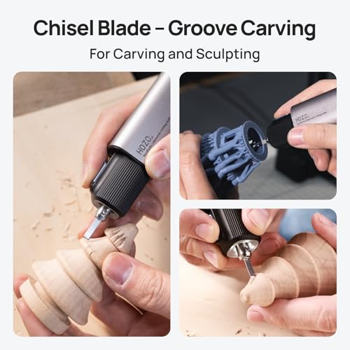 HOZO 10PCS Ultrasonic Cutter Replacement Blades – Compatible with NeoBlade & Most Ultrasonic Cutting Tools,SK5 High Carbon Steel,Safety Dispenser with Waste Slot, Blade Storage Box - 03 Chisel Blade - style: 03 Chisel Blade