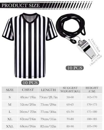 Ramede Referee Shirt with Whistle Official Football Referee Shirt Umpire Jersey Halloween Group Costume for Men Woman - size: XX-Large