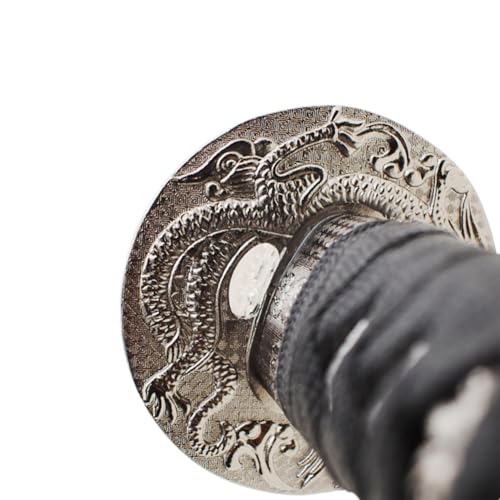 MASTER USA - Hand Carved Katana Sword with Samurai Bushido Code on Scabbard, 1045 Steel, 41.5 Inches Overall, Includes Display Stand - color: Sword of Honor