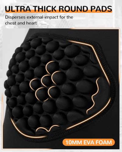 Runhit Youth Baseball Chest Protector Softball Lacrosse Football Padded Compression Shirt Heart Guard Sternum Protection - color: Black Gray, size: Large