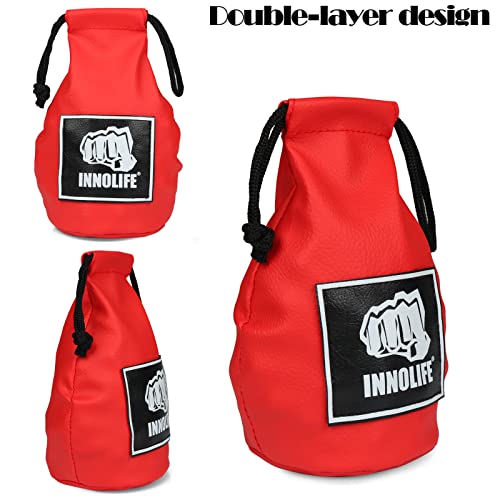 INNOLIFE Boxing Slip Bag, Dodge Hide Speed Bag Maize Ball Leather Ball for Reflex Training, Boxing, Kickboxing, MMA Pendulum Training