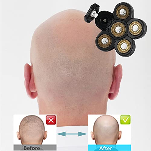 6 Blades Electric Shaver Replacement Heads Upgrade Razor Shaver Replaceable Floating Blades Wet and Dry for Bald and Face (Gold) - color: Gold6