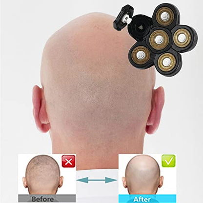 6 Blades Electric Shaver Replacement Heads Upgrade Razor Shaver Replaceable Floating Blades Wet and Dry for Bald and Face (Gold) - color: Gold6