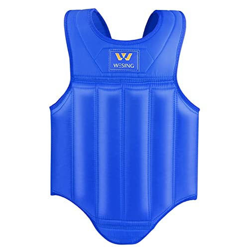 Wesing Martial Arts Muay Thai Boxing Chest Protector MMA Sanda Chest Guard - size: Medium, style: Blue