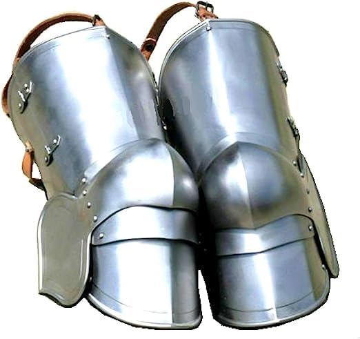 Medieval Knight Leg Guard Set LARP Armor Silver