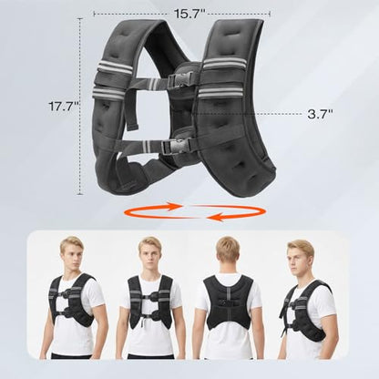 Weighted Vest for Women Men, Weight Vest for Walking, Adjustable Weight Training Vest for Workout, Running, Exercise