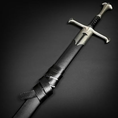 Medieval Crusader Sword with Scabbard. Dull Edge for Collection, Gifts and Cosplay (King)