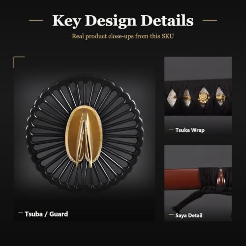 Hand Forged Wakizashi, Full Tang Heat-Tempered Japanese Short Sword - color: Empire Wheel