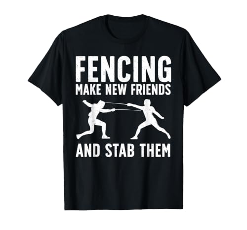Best Fencing Design for Men Women Kids Fencing Sport Fencer T-Shirt - color: Black, size: XX-Large