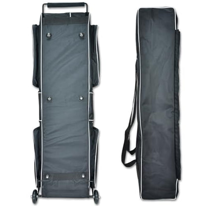 Fencing Bag with Wheels - Competition Draw-bar Rolling Fencing Bag - Fencing Bags with A High-Top Weapon Bag - color: Black