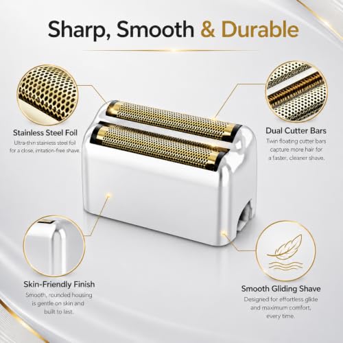 Replacement Foil and Cutters Compatible with BaBylissPRO FXFS2 - color: silver