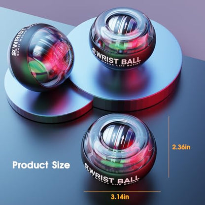 JIN BD Auto Start Wrist Ball，Gyro Ball Trainer，Wrist Exerciser，Gyroscopic - color: Black