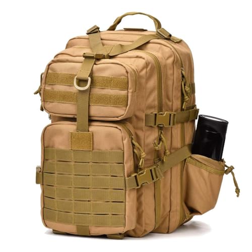 REEBOW GEAR Travel Tactical Backpack Outdoor 3 Day Rucksack Bag for Men - color: 09 Tan