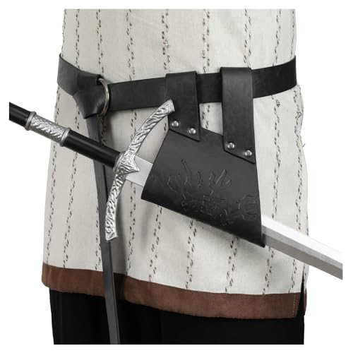HiiFeuer Medieval Sword Frog with Belt, Viking Sword Holster Scabbards Vintage Renaissance Sword Sheath Holster for Ren Faire - color: Black B