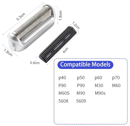 5S Razor Replacement Foil and Cutter for Braun, Men's Electric Shaver Heads
