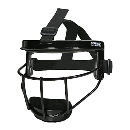Defender Fielder’s Wire Mask - High-Impact Steel Infielder Face Guard for Softball & Baseball - Adult & Youth Sizes - Lightweight, Maximum Visibility & Secure Fit - color: Black, size: Youth