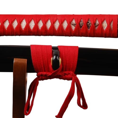 4.4 Yard Cotton Ito Tsukamaki Sageo Handle Wrapping Cord Scabbard Rope for Japanese Sword Katana Wakizashi Tanto - color: red