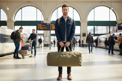 DoYiKe Extra Large Canvas Duffle Bag for Travel Heavy Duty Military Duffel - color: SOArmygreen, size: 100L