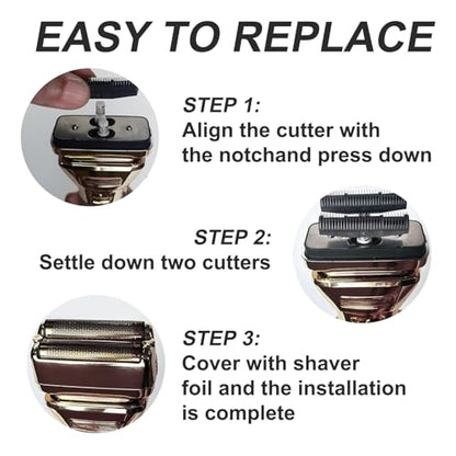 FXONE Shaver Replacement Foil and Cutter Compatible with BaBylissPRO FXONE Double Foil Stick Shaver,FX79RF2G Hypoallergenic Extra-close Shaver Replacement Head (Black/1 Pack)