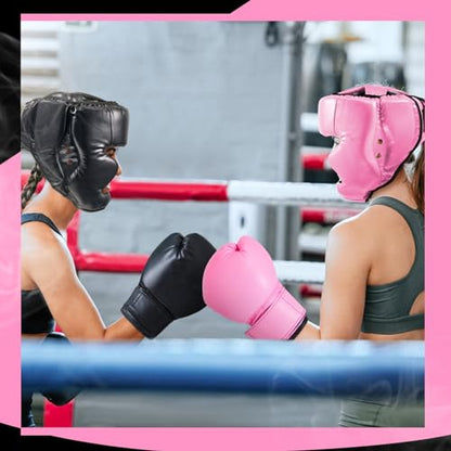 Kanayu 3 Pcs Boxing Headgears 3 Pair Gloves Set - color: Black, White, size: Adult