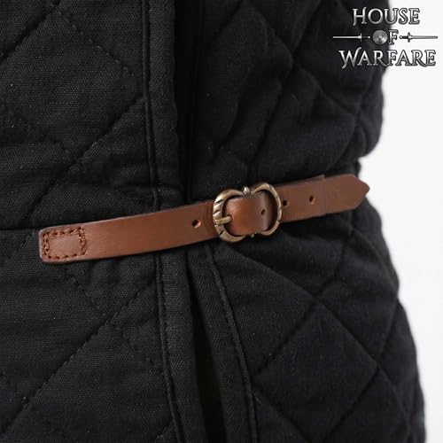 Medieval Gambeson Men Jacket | Padded Gambeson Coat 13th Century 2-Layer – Quilted Cotton Arming Wear - color: Black, size: Medium