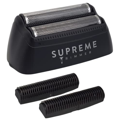 Supreme Trimmer Replacement Foil & Cutter SB63 | Hypoallergenic Foil for Crunch STF602 | Black/Silver - color: Black/Silver Foil & Cutters