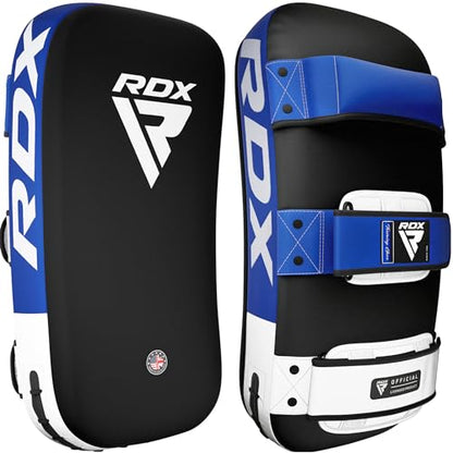 RDX Muay Thai Pad for Training, Curved Kickboxing Kicking Strike Shield, Coaching Kick Boxing, MMA, Martial Arts, Karate, Taekwondo, Punching, Foot, Knee and Elbow Target - color: Blue