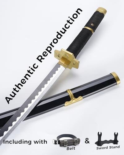 Cold Blade Katana Sword - 41 inches Katana Replica with Holster Belt and Display Stand - Sword with Authentic Design - color: Silver Gale