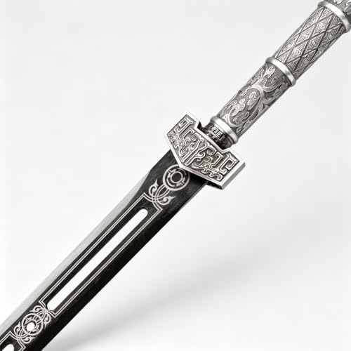 Full Size Hand Forged Katana Sword, Unsharpened 1060 High Carbon Steel Sword with Heat-Tempered Blade, Unique Long Hollow Design, Museum-Grade Samurai Sword Replica for Collection