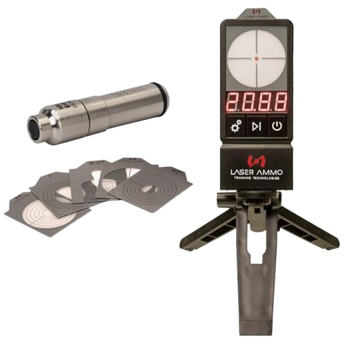 LaserPET™ II Electronic Target Shooting Training System w/ 9mm SureStrike™ Laser Cartridge | Reactive Dry Fire Trainer w/ Shot Timer for Accuracy & Skill Development - size: Red Visible Cartridge