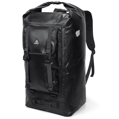 Haimont Large Waterproof Roll Top Dry Backpack 60L, Black - color: Black, size: 60L
