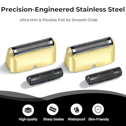 2-Pack Replacement Head Foil for BaBylissPRO UV Single Foil shaver - color: Single-Gold