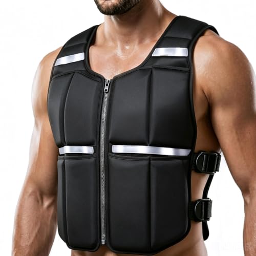 2-45lb Adjustable Weighted Vest Men w/Silicone Weights,Running Rucking Vest - size: 2-45 LB