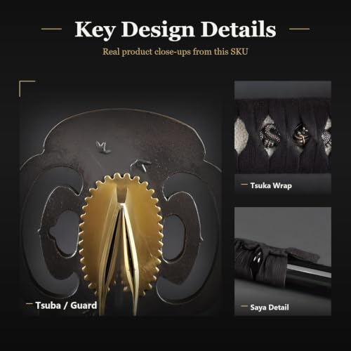 1045 Katana, Hand Forged Full Tang Japanese Sword | Classic Tsuba Series - color: Bamboo