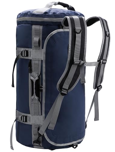MIER Large Duffle Bag Backpack for Travel Camping Gym Sports, 45L/60L/90L - color: Navy Blue, size: 60L