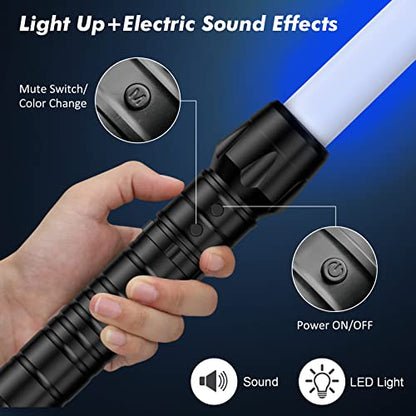 Light Sabers for Kids, Light Up Saber for Birthday Halloween Party, Telescopic Extendable Light Sword with Motion Sensitive FX Sound for Boys Girls