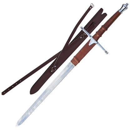 Armory Replicas™ - William Wallace Medieval Swords Collection - Deluxe Claymore Variations with Sheath - Stainless Steel Blade, Leather-Covered Handle - Inspired by Braveheart - style: Braveheart